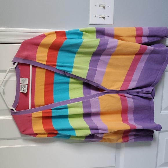 Pretty Multi Color Striped Sweater Set - Picture 4 of 6